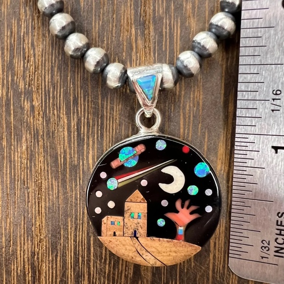 Native American Galaxy Inlay Pendant - Desert Home - Picture 4 of 4
